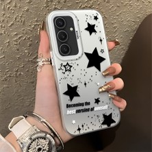 HONTINGA Samsung Galaxy S25 Plus ile Uyumlu Kılıfı Silikon Kenar Sert Arka Düşüme Önleyici Basitlik Anti Düşme Kamera Korumali Yıldız Desen Telefon Kılıfı Kadın ve Erkek Için Uygundur K1-0704