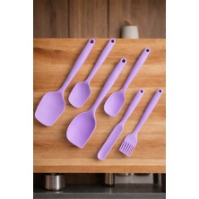 Galata Pazar Siyah 6'lı Yanmaz Yapışmaz Silikon Spatula Seti Uzun Ömürlü Kullanım Için Mutfak Gereçleri