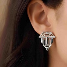 Bontexs Kadın Fütüristik Geometrik Formlu Statement Küpe