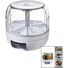 MiraLive 360° Dönebilen Gıda Organizeri 6 Bölmeli - 6kg. Otomatik Düğme Musluk (4887)