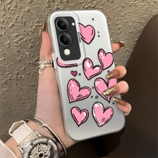 HONTINGA Vivo Y04 ile Uyumlu Kılıfı Silikon Kenar Sert Arka Düşüme Önleyici Basitlik Anti Düşme Kamera Korumali Kalp Desen Telefon Kılıfı Kadın ve Erkek Için Uygundur K1-0708
