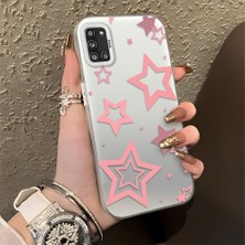 HONTINGA Samsung Galaxy A31 ile Uyumlu Kılıfı Silikon Kenar Sert Arka Düşüme Önleyici Basitlik Anti Düşme Kamera Korumali Yıldız Desen Telefon Kılıfı Kadın ve Erkek Için Uygundur K1-0709