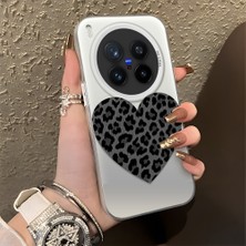 HONTINGA Vivo X300 Pro ile Uyumlu Kılıfı Silikon Kenar Sert Arka Düşüme Önleyici Basitlik Anti Düşme Kamera Korumali Leopar Kalp Desen Telefon Kılıfı Kadın ve Erkek Için Uygundur K1-0715