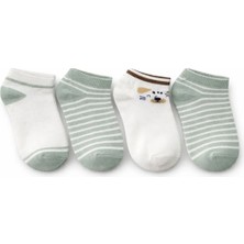 Solde 4’lü Çocuk Pamuklu Günlük Çorap – Çizgili & Figür Desenli, Kaliteli