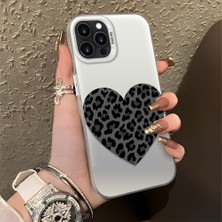 HONTINGA iPhone 13 Pro ile Uyumlu Kılıfı Silikon Kenar Sert Arka Düşüme Önleyici Basitlik Anti Düşme Kamera Korumali Leopar Kalp Desen Telefon Kılıfı Kadın ve Erkek Için Uygundur K1-0715