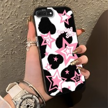 HONTINGA iPhone 8 Plus ile Uyumlu Kılıfı Silikon Kenar Sert Arka Düşüme Önleyici Basitlik Anti Düşme Kamera Korumali Renkli Yıldızlar Desen Telefon Kılıfı Kadın ve Erkek Için Uygundur K1-0702