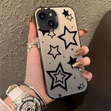 HONTINGA iPhone 13 Mini ile Uyumlu Kılıfı Silikon Kenar Sert Arka Düşüme Önleyici Basitlik Anti Düşme Kamera Korumali Yıldız Desen Telefon Kılıfı Kadın ve Erkek Için Uygundur K1-0703