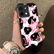 HONTINGA Vivo Y28 ile Uyumlu Kılıfı Silikon Kenar Sert Arka Düşüme Önleyici Basitlik Anti Düşme Kamera Korumali Renkli Yıldızlar Desen Telefon Kılıfı Kadın ve Erkek Için Uygundur K1-0702