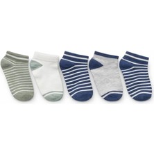 Solde 5’li Bebek Pamuklu Günlük Çorap – Çizgili & Düz Desenli, Kaliteli