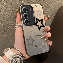 HONTINGA Tecno Camon 40 ile Uyumlu Kılıfı Silikon Kenar Sert Arka Düşüme Önleyici Basitlik Anti Düşme Kamera Korumali Yıldız Desen Telefon Kılıfı Kadın ve Erkek Için Uygundur K1-0704