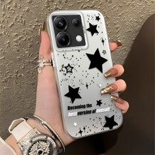 HONTINGA Redmi Note 13 Pro 5g ile Uyumlu Kılıfı Silikon Kenar Sert Arka Düşüme Önleyici Basitlik Anti Düşme Kamera Korumali Yıldız Desen Telefon Kılıfı Kadın ve Erkek Için Uygundur K1-0704
