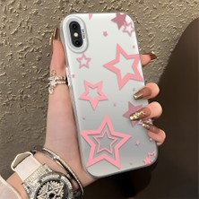 HONTINGA iPhone x ile Uyumlu Kılıfı Silikon Kenar Sert Arka Düşüme Önleyici Basitlik Anti Düşme Kamera Korumali Yıldız Desen Telefon Kılıfı Kadın ve Erkek Için Uygundur K1-0709