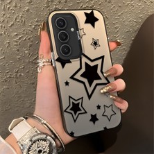 HONTINGA Samsung Galaxy S25 Plus ile Uyumlu Kılıfı Silikon Kenar Sert Arka Düşüme Önleyici Basitlik Anti Düşme Kamera Korumali Yıldız Desen Telefon Kılıfı Kadın ve Erkek Için Uygundur K1-0709