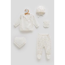 Caramell Only Flowers Müslin 5li Set - Ekru - 56-62 cm Ekru