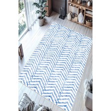 Pelura Halı Zigzag Desenli Dijital Baskılı Kaymaz Taban Yıkanabilir Salon Oturma Odası Mutfak Hol Halısı Yolluk