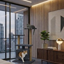 Turkuaz Tırmalama TR1427 Kedi Evi Tırmalama