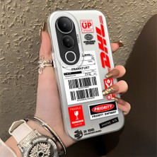 HONTINGA Vivo V50 Lite ile Uyumlu Kılıfı Silikon Kenar Sert Arka Düşüme Önleyici Basitlik Anti Düşme Kamera Korumali Dhl Desen Telefon Kılıfı Kadın ve Erkek Için Uygundur K1-0735