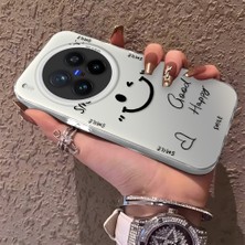 HONTINGA Vivo X300 Pro ile Uyumlu Kılıfı Silikon Kenar Sert Arka Düşüme Önleyici Basitlik Anti Düşme Kamera Korumali Gülümseme Desen Telefon Kılıfı Kadın ve Erkek Için Uygundur K1-0738