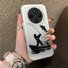 HONTINGA Xiaomi Redmi 14C ile Uyumlu Kılıfı Silikon Kenar Sert Arka Düşüme Önleyici Basitlik Anti Düşme Kamera Korumali Balık Tutma Desen Telefon Kılıfı Kadın ve Erkek Için Uygundur K1-0736