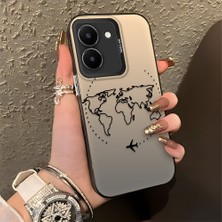 HONTINGA Vivo Y36 5g ile Uyumlu Kılıfı Silikon Kenar Sert Arka Düşüme Önleyici Basitlik Anti Düşme Kamera Korumali Uçuş Desen Telefon Kılıfı Kadın ve Erkek Için Uygundur K1-0714