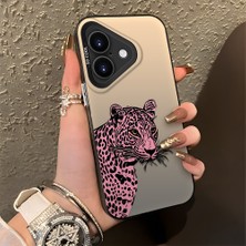 HONTINGA iPhone 16 Plus ile Uyumlu Kılıfı Silikon Kenar Sert Arka Düşüme Önleyici Basitlik Anti Düşme Kamera Korumali Leopar Desen Telefon Kılıfı Kadın ve Erkek Için Uygundur K1-0720