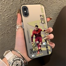 HONTINGA iPhone x ile Uyumlu Kılıfı Silikon Kenar Sert Arka Düşüme Önleyici Basitlik Anti Düşme Kamera Korumali Cr7 Desen Telefon Kılıfı Kadın ve Erkek Için Uygundur K1-0712
