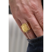 Aydın Kuyumculuk 14 Ayar Altın,yarım Atalı Erkek Yüzüğü AGYZK314