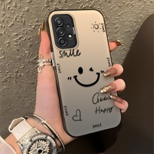 HONTINGA Samsung Galaxy A52S 5g ile Uyumlu Kılıfı Silikon Kenar Sert Arka Düşüme Önleyici Basitlik Anti Düşme Kamera Korumali Gülümseme Desen Telefon Kılıfı Kadın ve Erkek Için Uygundur K1-0738