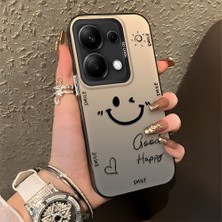 HONTINGA Xiaomi Redmi Note 14S ile Uyumlu Kılıfı Silikon Kenar Sert Arka Düşüme Önleyici Basitlik Anti Düşme Kamera Korumali Gülümseme Desen Telefon Kılıfı Kadın ve Erkek Için Uygundur K1-0738