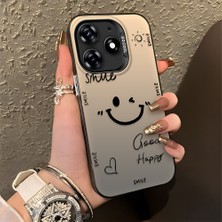 HONTINGA Tecno Spark 10 Pro 4g ile Uyumlu Kılıfı Silikon Kenar Sert Arka Düşüme Önleyici Basitlik Anti Düşme Kamera Korumali Gülümseme Desen Telefon Kılıfı Kadın ve Erkek Için Uygundur K1-0738