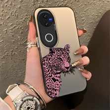 HONTINGA Vivo V50 ile Uyumlu Kılıfı Silikon Kenar Sert Arka Düşüme Önleyici Basitlik Anti Düşme Kamera Korumali Leopar Desen Telefon Kılıfı Kadın ve Erkek Için Uygundur K1-0720