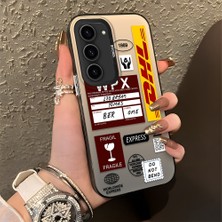 HONTINGA Samsung Galaxy S23 ile Uyumlu Kılıfı Silikon Kenar Sert Arka Düşüme Önleyici Basitlik Anti Düşme Kamera Korumali Dhl Desen Telefon Kılıfı Kadın ve Erkek Için Uygundur K1-0735