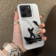 HONTINGA Xiaomi Redmi Note 14 ile Uyumlu Kılıfı Silikon Kenar Sert Arka Düşüme Önleyici Basitlik Anti Düşme Kamera Korumali Balık Tutma Desen Telefon Kılıfı Kadın ve Erkek Için Uygundur K1-0736
