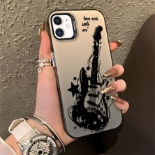 HONTINGA iPhone 12 Pro ile Uyumlu Kılıfı Silikon Kenar Sert Arka Düşüme Önleyici Basitlik Anti Düşme Kamera Korumali Gitar Desen Telefon Kılıfı Kadın ve Erkek Için Uygundur K1-0736