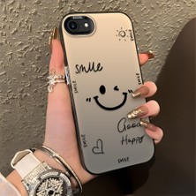 HONTINGA iPhone Se 2022 ile Uyumlu Kılıfı Silikon Kenar Sert Arka Düşüme Önleyici Basitlik Anti Düşme Kamera Korumali Gülümseme Desen Telefon Kılıfı Kadın ve Erkek Için Uygundur K1-0738