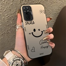 HONTINGA Xiaomi Redmi Note 10 Pro ile Uyumlu Kılıfı Silikon Kenar Sert Arka Düşüme Önleyici Basitlik Anti Düşme Kamera Korumali Gülümseme Desen Telefon Kılıfı Kadın ve Erkek Için Uygundur K1-0738