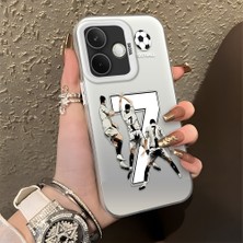 HONTINGA Oppo A5 Pro 5g ile Uyumlu Kılıfı Silikon Kenar Sert Arka Düşüme Önleyici Basitlik Anti Düşme Kamera Korumali Cr7 Desen Telefon Kılıfı Kadın ve Erkek Için Uygundur K1-0712