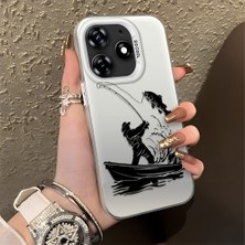 HONTINGA Tecno Spark 10 Pro ile Uyumlu Kılıfı Silikon Kenar Sert Arka Düşüme Önleyici Basitlik Anti Düşme Kamera Korumali Balık Tutma Desen Telefon Kılıfı Kadın ve Erkek Için Uygundur K1-0736