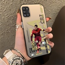 HONTINGA Samsung Galaxy A31 ile Uyumlu Kılıfı Silikon Kenar Sert Arka Düşüme Önleyici Basitlik Anti Düşme Kamera Korumali Cr7 Desen Telefon Kılıfı Kadın ve Erkek Için Uygundur K1-0712