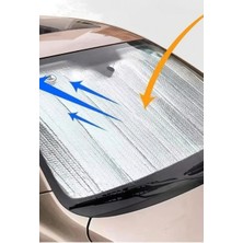 Faspoor Katlanabilir Oto Ön Cam Güneşliği 130x60 cm Alüminyum Yansıtıcı Vantuzlu Koruyucu