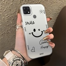 HONTINGA Oppo A15S ile Uyumlu Kılıfı Silikon Kenar Sert Arka Düşüme Önleyici Basitlik Anti Düşme Kamera Korumali Gülümseme Desen Telefon Kılıfı Kadın ve Erkek Için Uygundur K1-0738