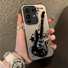 HONTINGA Infinix Note 50 Pro Plus ile Uyumlu Kılıfı Silikon Kenar Sert Arka Düşüme Önleyici Basitlik Anti Düşme Kamera Korumali Gitar Desen Telefon Kılıfı Kadın ve Erkek Için Uygundur K1-0736