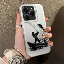 HONTINGA Tecno Spark 20 Pro 5g ile Uyumlu Kılıfı Silikon Kenar Sert Arka Düşüme Önleyici Basitlik Anti Düşme Kamera Korumali Balık Tutma Desen Telefon Kılıfı Kadın ve Erkek Için Uygundur K1-0736