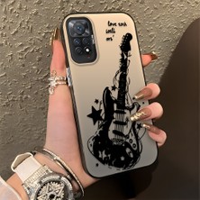 HONTINGA Xiaomi Redmi Note 11 Pro ile Uyumlu Kılıfı Silikon Kenar Sert Arka Düşüme Önleyici Basitlik Anti Düşme Kamera Korumali Gitar Desen Telefon Kılıfı Kadın ve Erkek Için Uygundur K1-0736
