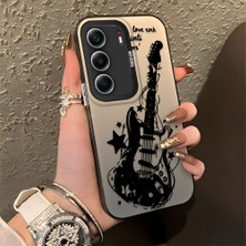 HONTINGA Tecno Camon 40 ile Uyumlu Kılıfı Silikon Kenar Sert Arka Düşüme Önleyici Basitlik Anti Düşme Kamera Korumali Gitar Desen Telefon Kılıfı Kadın ve Erkek Için Uygundur K1-0736