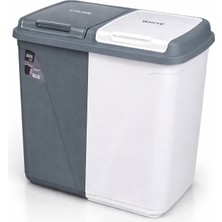 Kastamonu Plastik Kirli Çamaşır Sepeti Çift Bölmeli 90 lt ( Büyük)