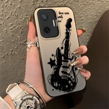HONTINGA Poco F7 5g ile Uyumlu Kılıfı Silikon Kenar Sert Arka Düşüme Önleyici Basitlik Anti Düşme Kamera Korumali Gitar Desen Telefon Kılıfı Kadın ve Erkek Için Uygundur K1-0736