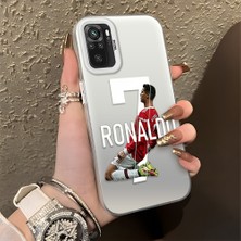 HONTINGA Xiaomi Redmi Note 10S ile Uyumlu Kılıfı Silikon Kenar Sert Arka Düşüme Önleyici Basitlik Anti Düşme Kamera Korumali Cr7 Desen Telefon Kılıfı Kadın ve Erkek Için Uygundur K1-0727