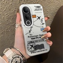 HONTINGA Vivo V50 Lite ile Uyumlu Kılıfı Silikon Kenar Sert Arka Düşüme Önleyici Basitlik Anti Düşme Kamera Korumali Uçuş Desen Telefon Kılıfı Kadın ve Erkek Için Uygundur K1-0714