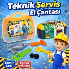 SAYICI Kids Eğitici Oyuncak Tamir Seti Teknik Servis El Çantası – Matkaplı Çocuk Alet Seti 3+ Yaş Sağlık Tesli